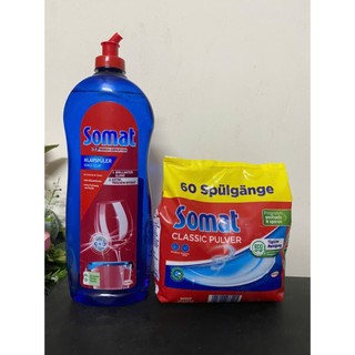 Combo Bột rửa bát Somat và nước làm bóng 500ml