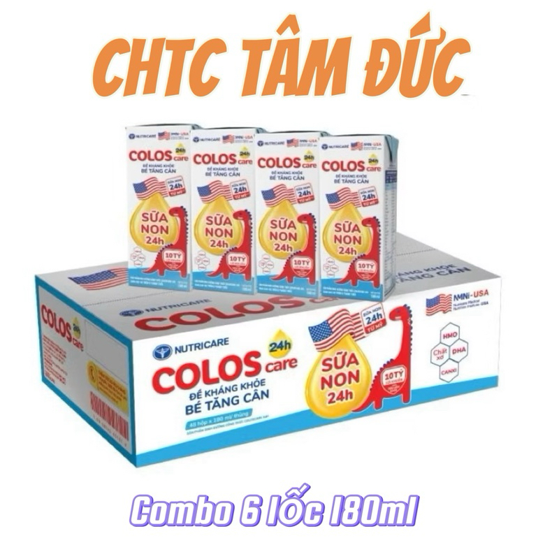 Combo 6 lốc Sữa dinh dưỡng pha sẵn ColosCare 24h 180ml