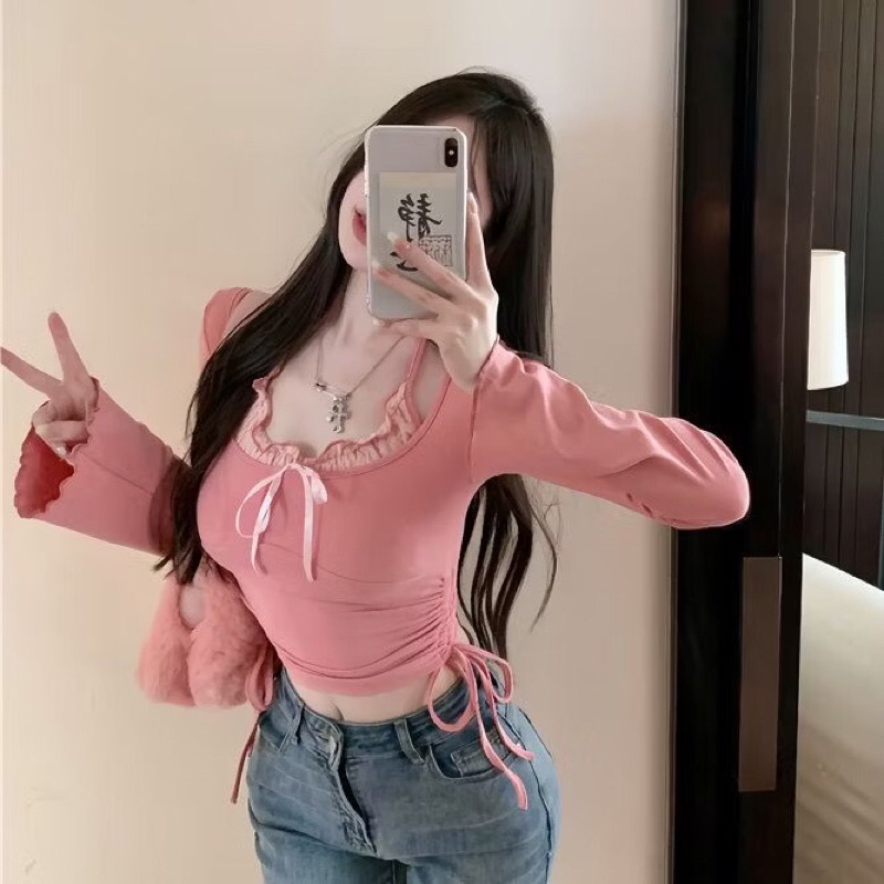 Áo tiểu thư cổ yếm tay loe outfit đi biển hè 2025 mã A364 | BigBuy360 - bigbuy360.vn