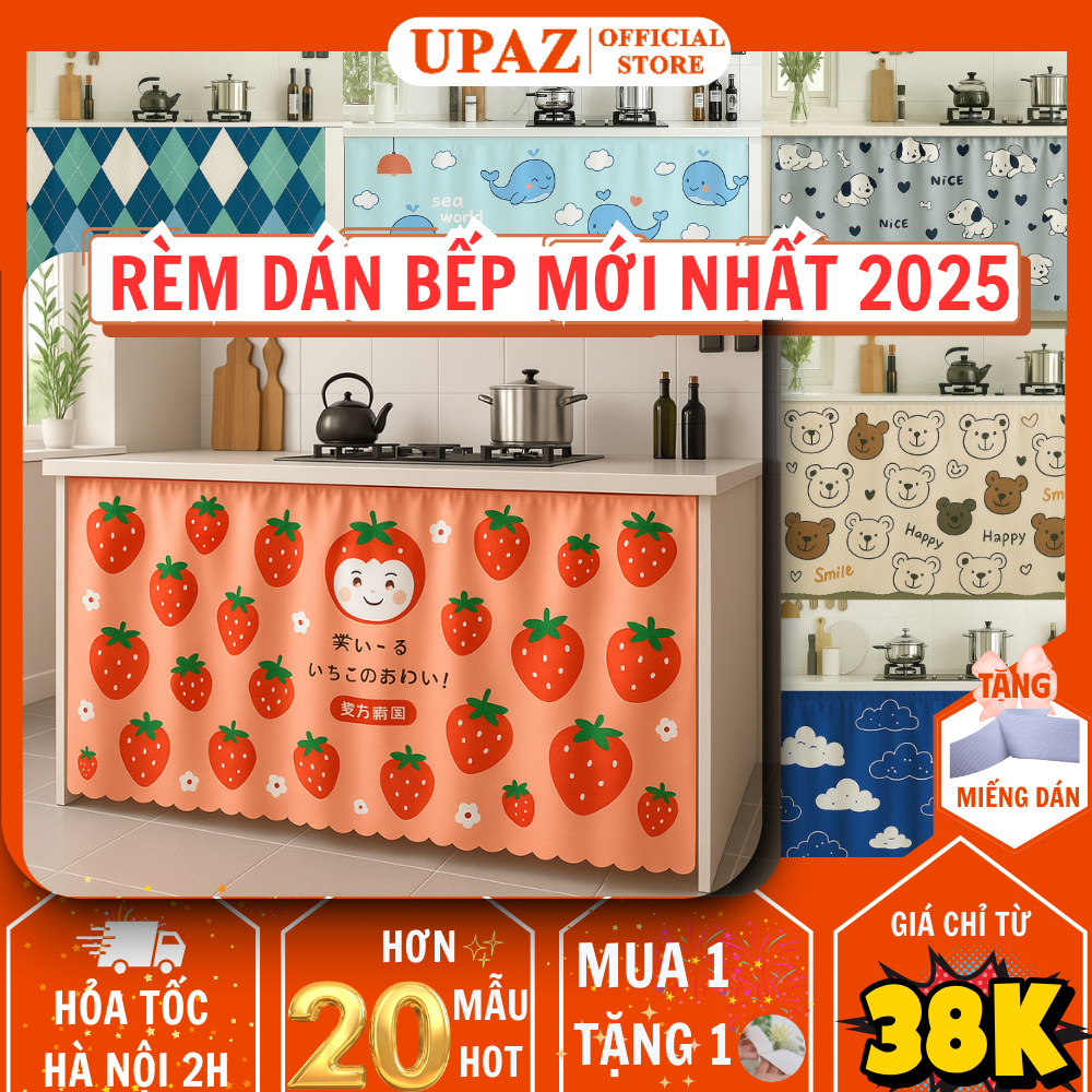  Rèm dán bếp rèm che gác trọ rèm che kệ bếp nhiều kích thước Dây buộc tóc xinh xắn tặng khách hàng thân yêu Upaz 