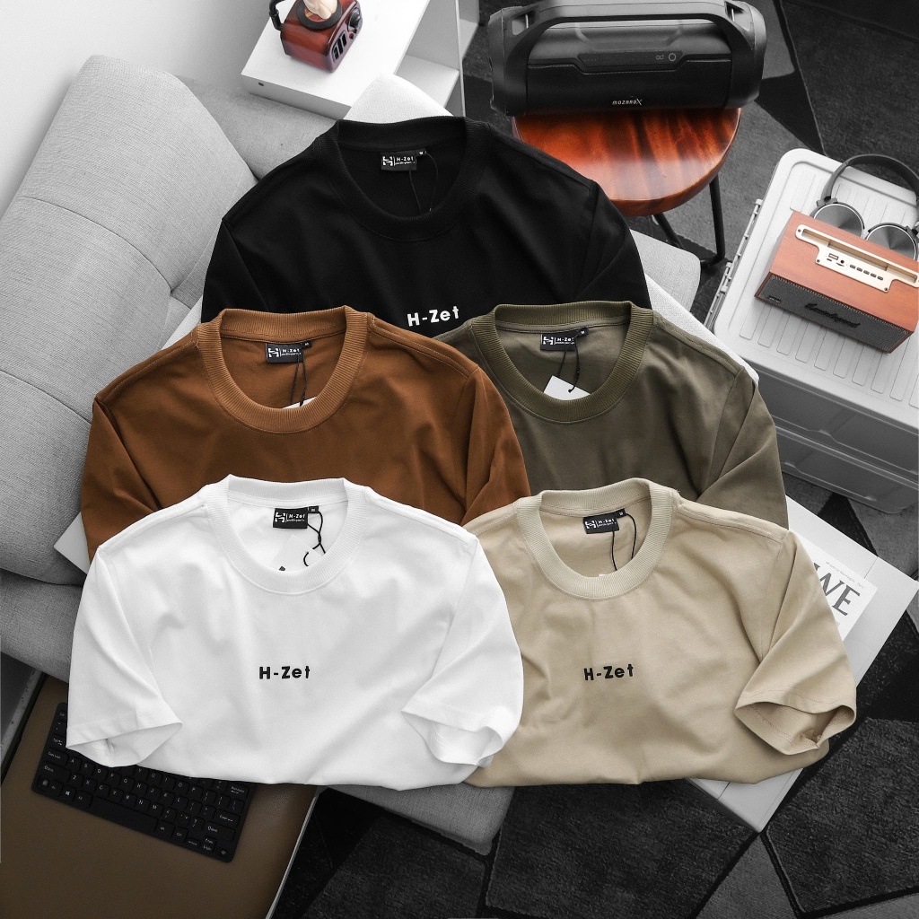 Áo thun nam cổ tròn TEE BASIC, vải cotton dày dặn, đứng form, thấm hút mồ hôi tốt - H-ZET