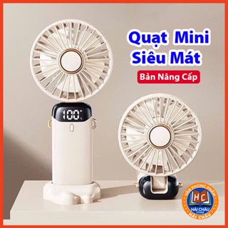 Quạt Tích Điện  Cầm Tay Dung Lượng Pin Khủng, 5 cấp độ gió, màn hình Led Thông Minh Thiết Kế Đơn Giản Tiện Dụng