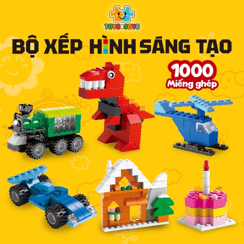 Đồ chơi lắp ráp Bộ xếp hình sáng tạo 1000 chi tiết - Creative Building Blocks - Toys&Joys