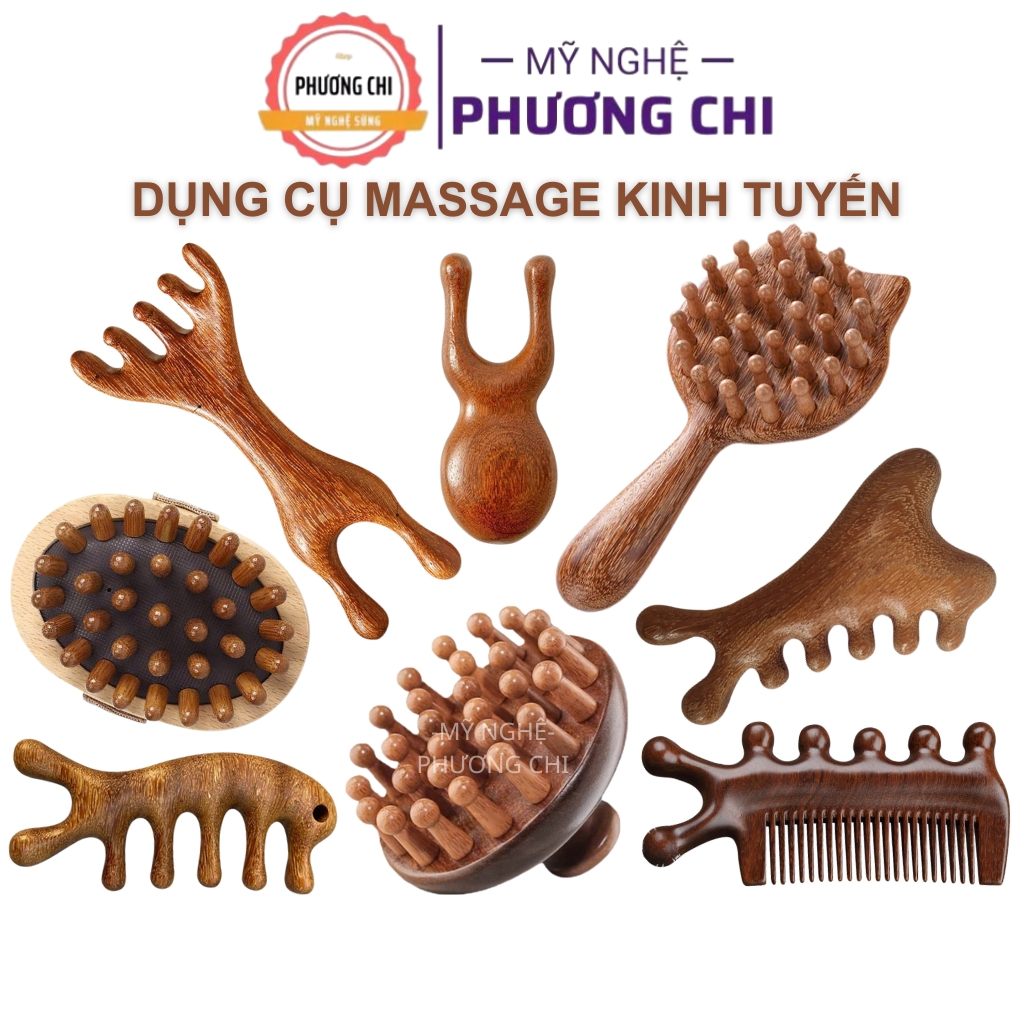 Lược Massage Đầu Gỗ Đàn Hương, Lược Mát Xa Cổ Vai Gáy Chải dịu da đầu | Mỹ Nghệ Phương Chi