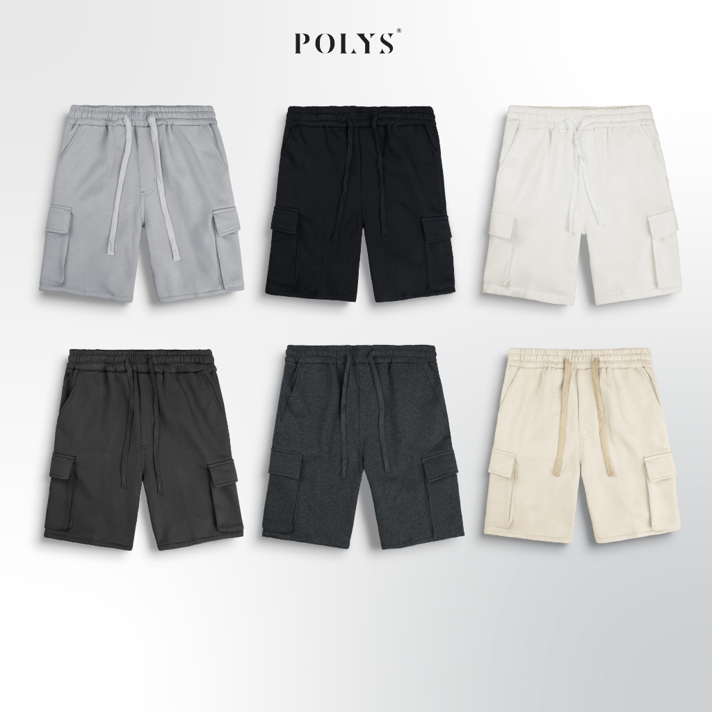 Quần Short Nỉ Túi Hộp POLYS, Form Trên Gối, Trẻ Trung. Quần Nỉ Túi Hộp 6 Màu Trendy