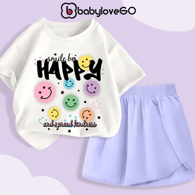Bộ quần áo bé gái BabyloveGO, set đồ bộ siêu xinh, mềm nhẹ thoáng mát cho bé 1-10 tuổi
