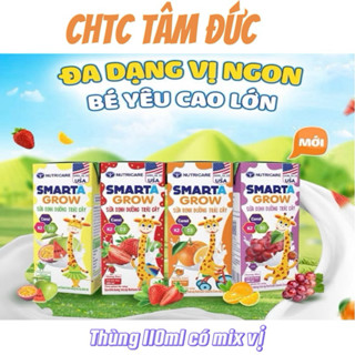 Thùng 48 hộp Sữa trái cây Nutricare Smarta Grow 110ml( Cam,dâu,Nho,trái cây nhiệt đới)
