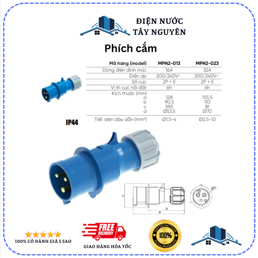 Phích Cắm - Ổ Cắm Công Nghiệp MPE Dùng Trong Công Trình 16A/32A - Hàng Chính Hãng