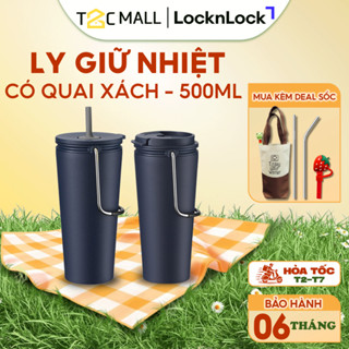  Ly giữ nhiệt LocknLock 500ml Chính Hãng Cao Cấp Ống Hút Quai Xách LHC4268NVY LHC4269NVY T2C Mall 