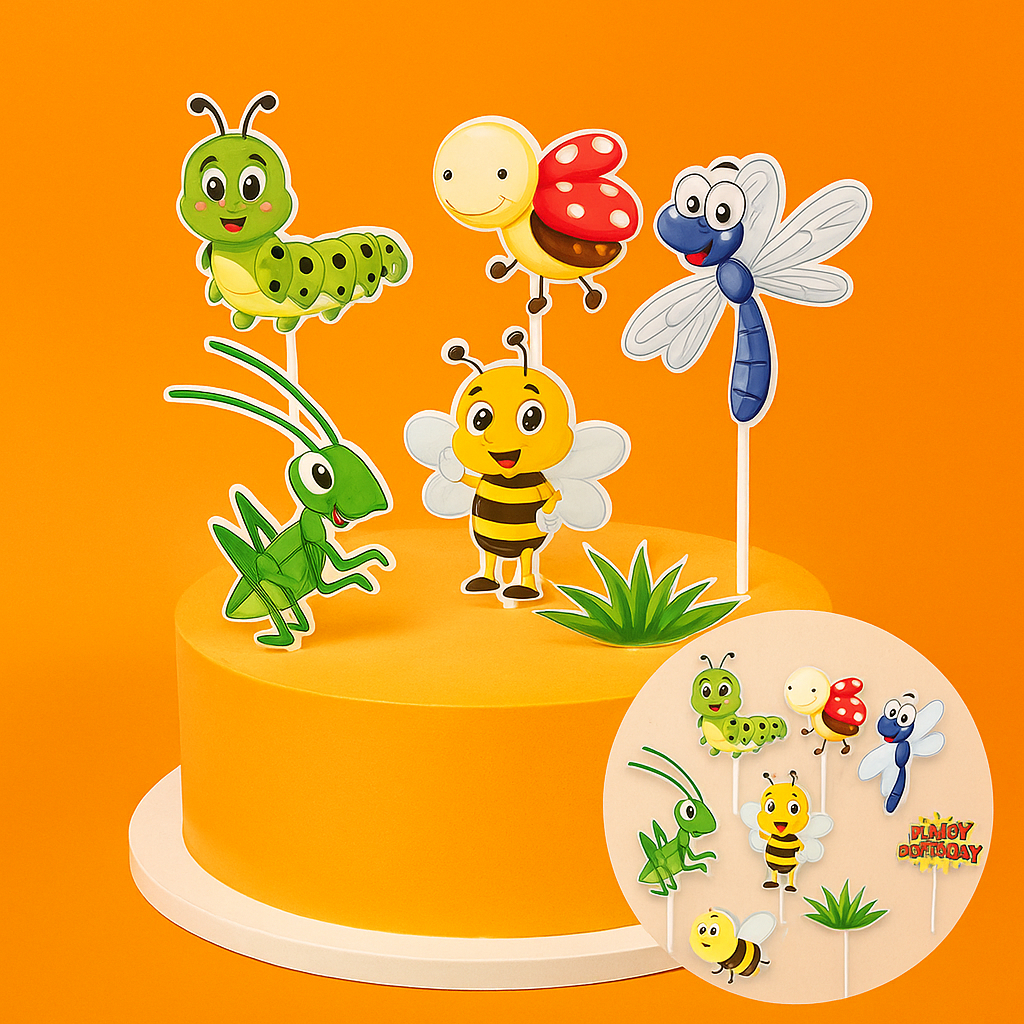 topper cake [FREESHIP💯] Set cắm giấy Ong Bướm