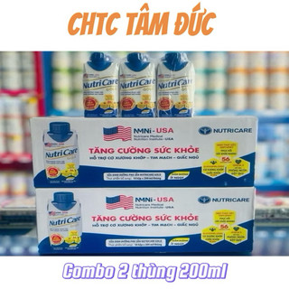 Combo 2 Thùng Sữa pha sẵn bổ sung sức khoẻ Nutricare Gold (18 chai x 200ml) Tăng cường sức khoẻ