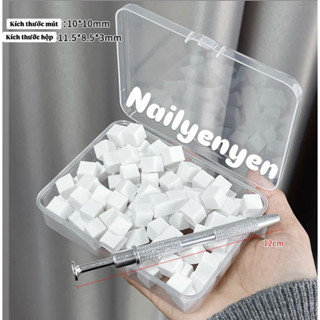  cây gắp mút dặm ombre chuyên dụng - Set 100 bông mút dặm ombre vuông trang trí móng 