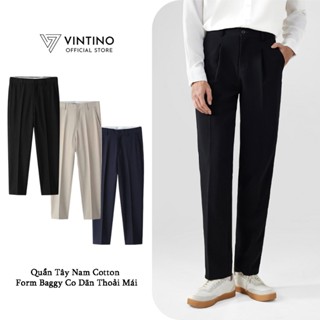 Quần Tây Nam VINTINO Hàn Quốc Form Baggy Dáng Suông Ống Rộng Vải Co Giãn Dày Dặn QABG