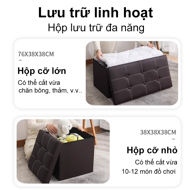 MY Ghế Hộp Đựng Đồ Đa Năng Kiêm Hộp Đựng Có Nắp, Hộp Đựng Ngồi Lên Được có thể mang giày, đứng lên | BigBuy360 - bigbuy360.vn