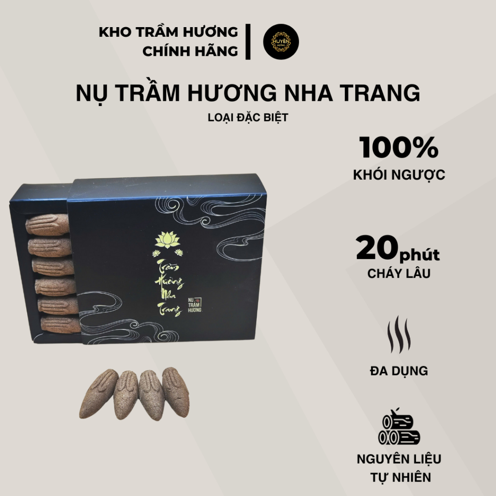  Nụ Trầm Hương Nha Trang Trầm Hương Xông Nhà Hộp Giấy Cao Cấp Nhang Trầm Hương Nụ Đốt Khói Ngược 