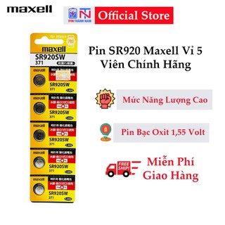 Vỉ 5 Pin Maxell SR920 / 371 / SR920SW Chính Hãng Thay Pin Đồng Hồ Đeo Tay