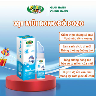 Xịt mũi, Nhỏ mũi điều hòa cho bé và người lớn Pozocare, Xịt mũi rong đỏ Pozo giảm ngạt mũi, sổ mũi