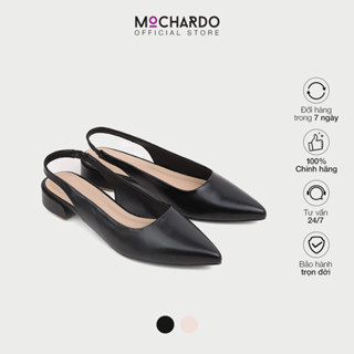 Giày Slingback Bệt Nữ Mũi Nhọn Hở Gót Đế Thấp 3cm – Giày Công Cở Basic MOCHARDO MC-901
