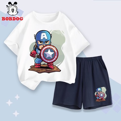 Sét bé trai BOBDOG, quần áo bé trai mùa hè chất liệu cotton co giãn in hình SIÊU NHÂN CD-BDO99