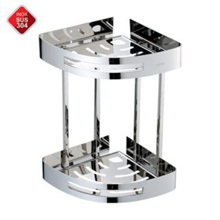   HACUO   Kệ góc 2 tầng đựng đồ nhà tắm Inox 304 loại dày Đế đặc 