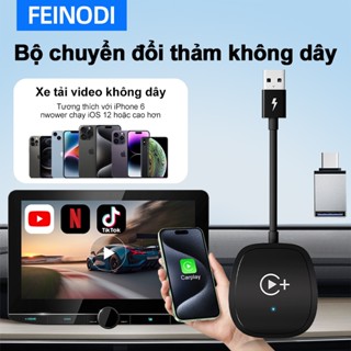  FEINODI,Apple CarPlay không dây hỗ trợ xem video Youtube Netflix TK kết nối Bluetooth bộ chuyển đổi 2 trong 1 