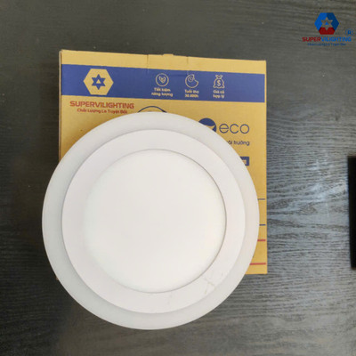 Đèn ốp nổi trần nhà 16W vuông tròn trang trí phòng ngủ hành lang phòng tắm hiện đại viền xanh dương