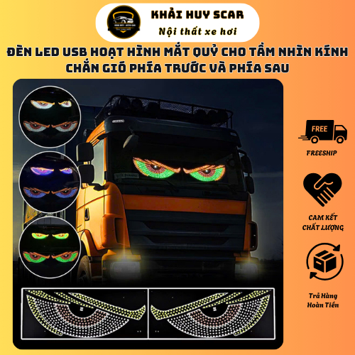 Đèn LED USB Hoạt Hình Mắt Quỷ Hoàn Hảo Cho Tầm Nhìn Kính Chắn Gió Phía Trước, Phía Sau Dành Nhiều Dòng Xe-Khải Huy Scar