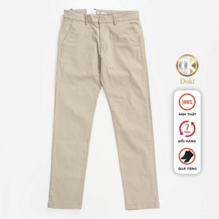 Quần Kaki Nam Màu Kem Cao Cấp KC-01 Quần kaki dáng đứng Hàn Quốc chất vải cotton co giãn - DOKI