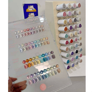 Set sơn mắt mèo cao cấp Rouni 40 màu tặng kèm bảng màu + kệ đựng chai sơn mã mới 2025 Nguyễn Thúy Hà