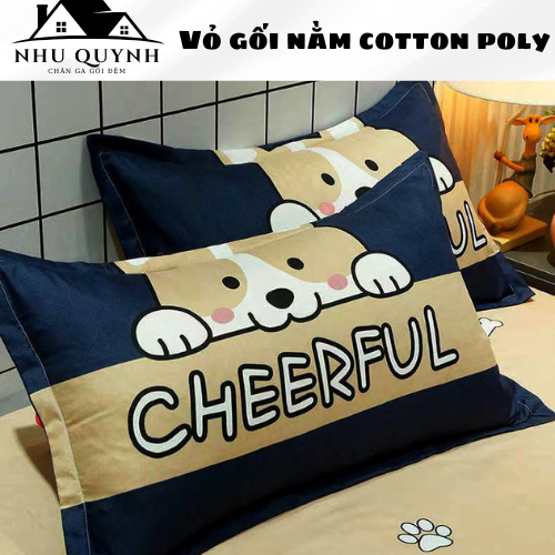 (Xả lỗ)Áo gối nằm, vỏ gối đầu poly cotton họa tiết đẹp ngẫu nhiên kích thước 45x65 (cm)