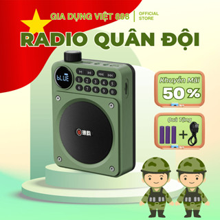 RADIO BỘ ĐÀM QUÂN ĐỘI BLUETOOTH 5.3 - Tặng 3 Pin Sạc 3000mah - Đài FM, Máy nghe nhạc, bluetooth, thẻ nhớ, usb