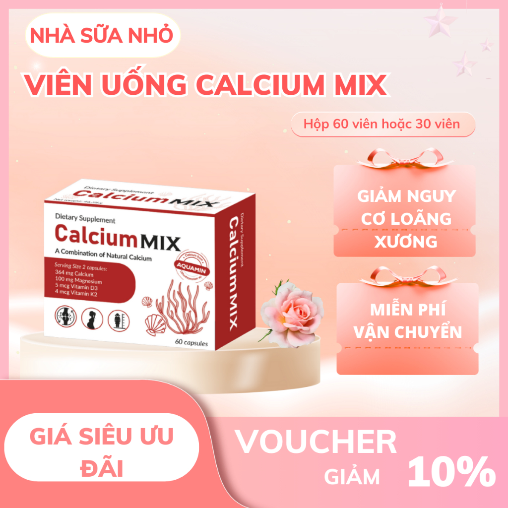 Viên Uống Calcium MIX - Canxi Hữu Cơ Từ Aquamin, Hỗ trợ bổ sung Canxi, Magie cho cơ thể