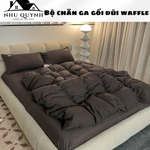 Bộ Chăn Ga Và Vỏ Gối Chất Liệu Cotton Waffle Cao Cấp Thoáng Mát NHUQUYNH