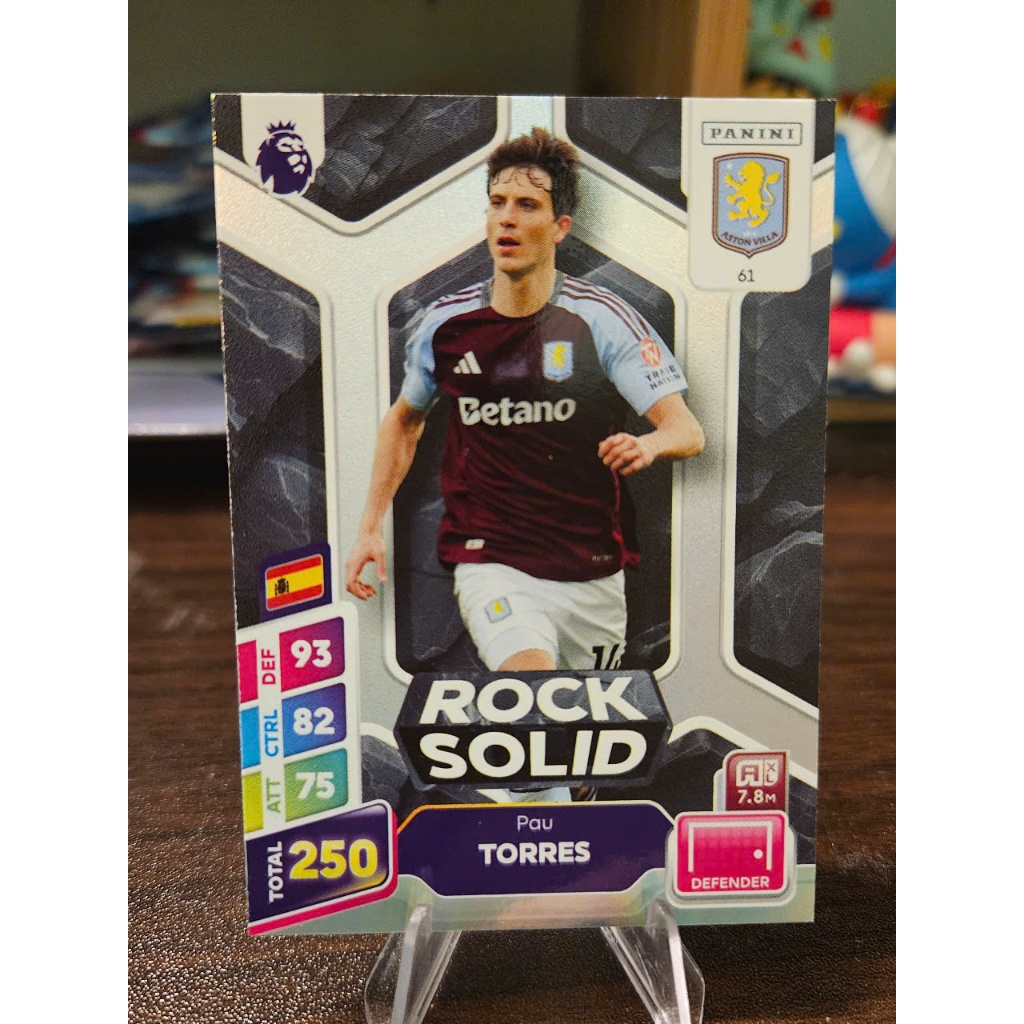 Thẻ ROCK SOLID Pau Torres Panini Premier League Plus 2024/2025 (Aston Villa) (24/25)