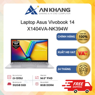 Laptop Asus Vivobook 14 X1404VA-NK394W (i3-1315U/8GD4/512GB-SSD/14.0FHD/W11SL/Bạc) Chính hãng Bảo hành 24 Tháng