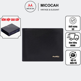 Ví Nam Cao Cấp  MANDU Dáng Ngang Thời Trang Da Xước Cao Cấp Nhiều Ngăn Tiện Dụng MD02 FULLBOX