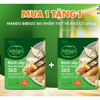   Mua 1 tặng 1  Bánh xếp Mandu BiBiGo 365 Thịt & Rau củ  Gói: 250g  
