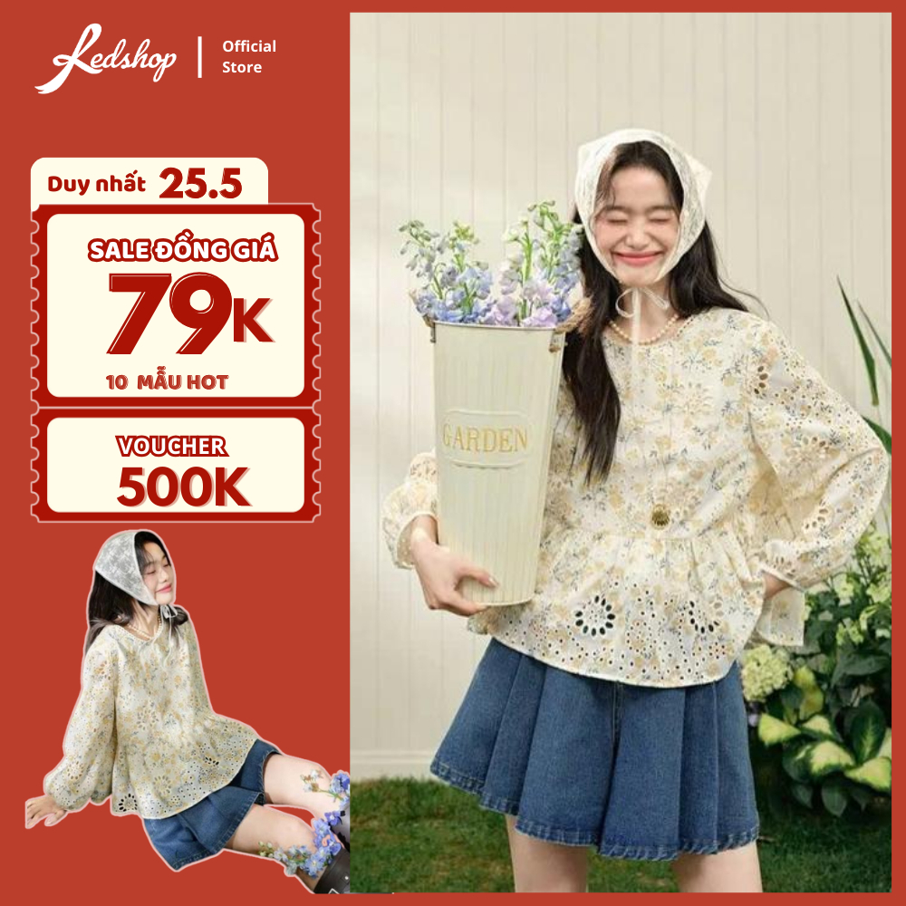 Áo babydoll thêu hoa nổi REDSHOP chất ren phong cách hàn quốc nữ 308006 | BigBuy360 - bigbuy360.vn