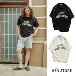   HẾN STORE MENSWEAR  Áo thun nam Heboz wash viền 2M áo phông nam in chữ form boxy cao cấp - 00002682 