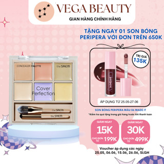   KÈM CỌ  Bảng triệt sắc 6 ô THE SAEM Cover Perfection Concealer Palette 01 Cover&Correct 5.7g che phủ mọi khuyết điểm 