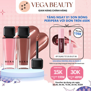   FULLBOX  Son bóng HERA Sensual Spicy Nude Gloss Powder Matte Fullsize Minisize 5-1.1g giúp đôi môi căng mọng 