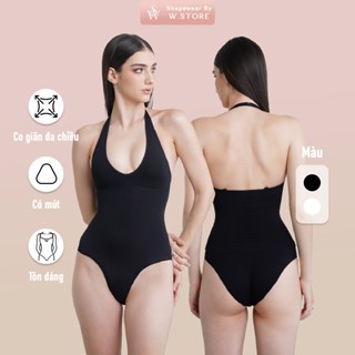 [SUNNI - Có Mút] Shapewear Bodysuit Định Hình Cơ Thể - Bodysuit Siết Eo Hở Lưng Cổ Yếm - Bodysuit Nữ Tạo Shape Fit Body