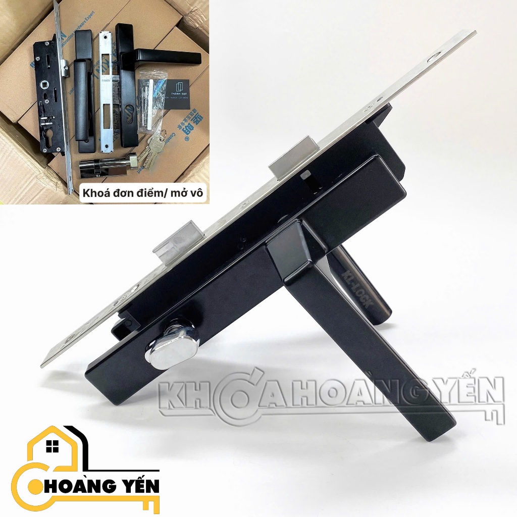 Bộ khoá thay thế cho khóa Kinlong cửa nhôm xingfa,Khoá cửa thông phòng,khoá tay gạt đơn điểm KINKONG
