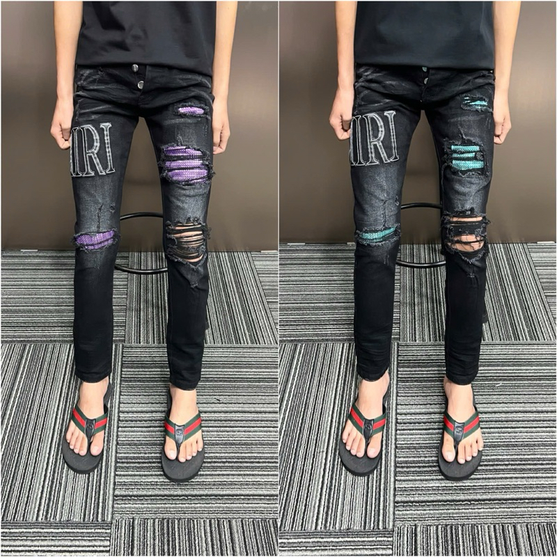  Quần jean nam amiri vá đá tím hot new 2025 cho ae 