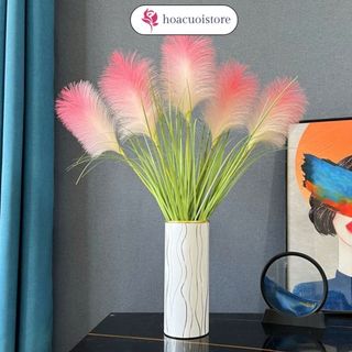 Hoacuoistore - Hoa Cỏ Lau 5 Bông To Đại Cao 90cm Cắm Lọ Hoa Để Bàn, Hoa Cỏ Lau Decor Nhà Cửa,Sự Kiện