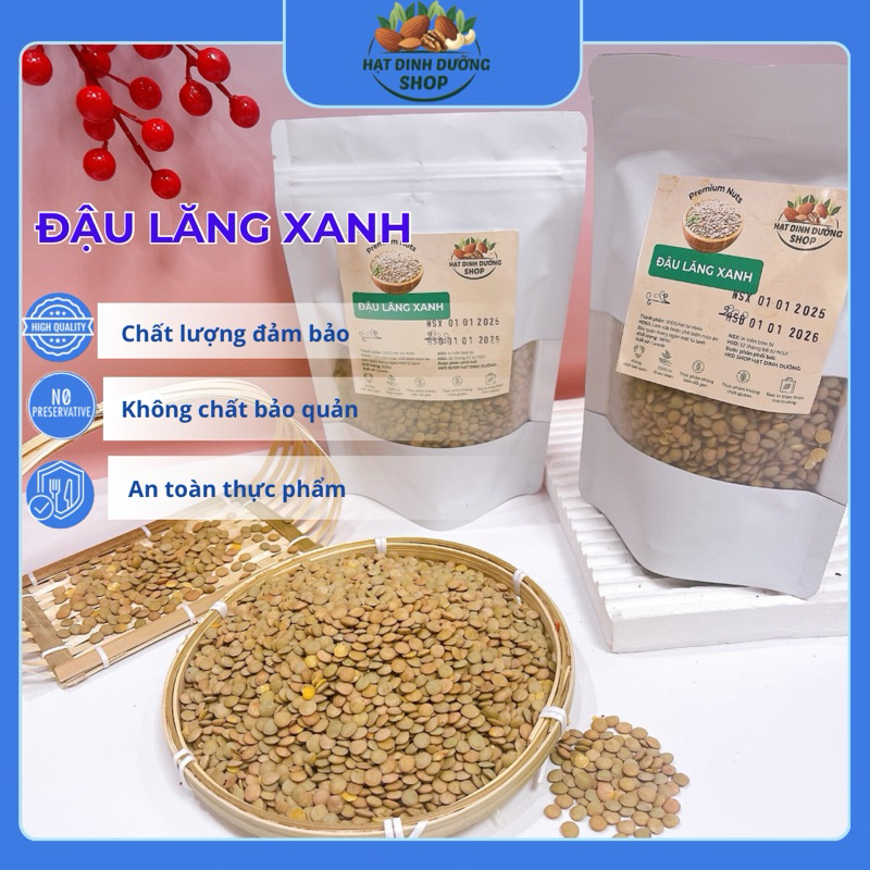 500G Đậu Lăng Xanh hữu cơ Nguyên Hạt