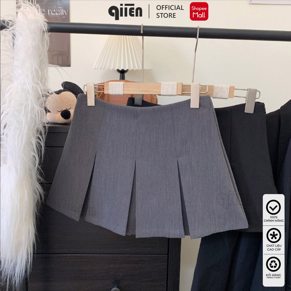Chân Váy xếp Ly QIIEN Chân Váy Ngắn Ly Bản To From Ôm dáng Xoè Lên Dáng Siêu Xinh AG05