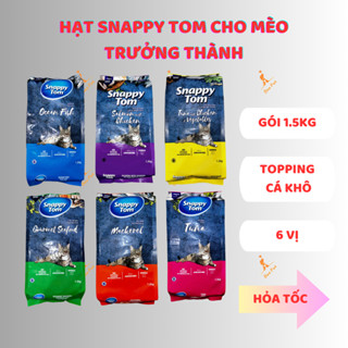[GÓI 1.5KG] Hạt Snappy Tom cho mèo trưởng thành - thức ăn cho mèo topping cá khô