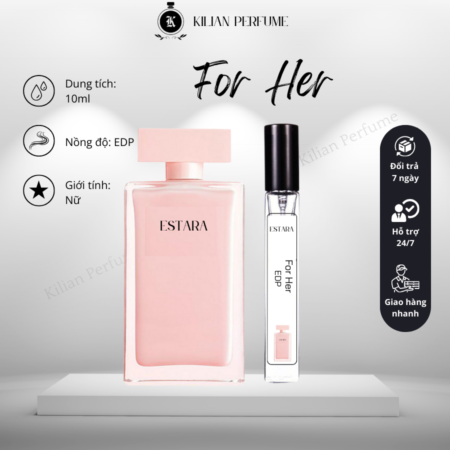 Nước hoa nữ, nước hoa Nar hồng nhạt ESTARA 10ml hương thơm nữ tính, ngọt ngào, trong trẻo