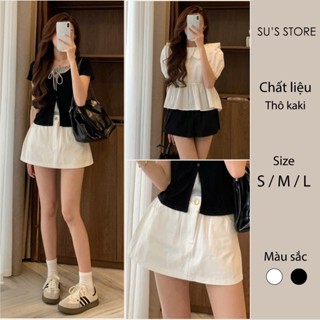 Chân Váy Kaki Chữ A Dáng Ngắn Susstore CV309 Thời Trang Nữ